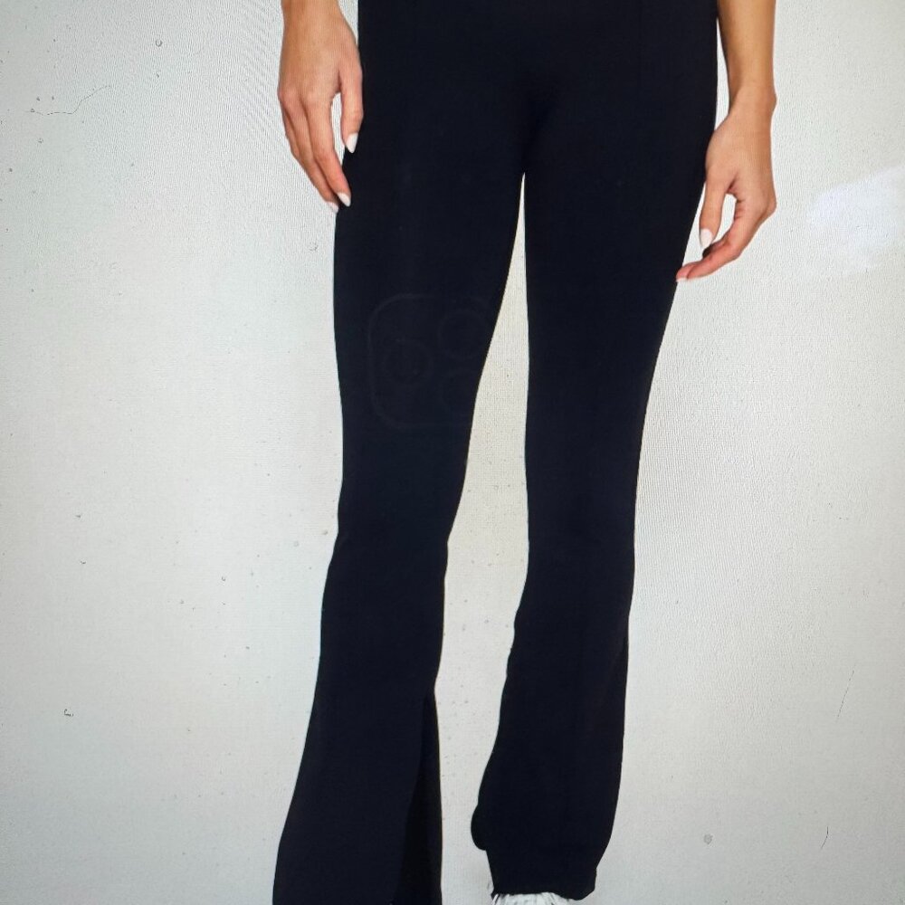 NWT L'Etoile Sport SPLIT HEM PANEL PANTS - Black